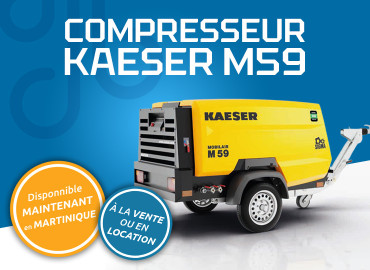 EMPH Martinique propose la location et la vente de compresseur KAESER M59 neuf, performant et fiable, idéal pour chantiers BTP, industrie, maintenance lourde et dépannage.