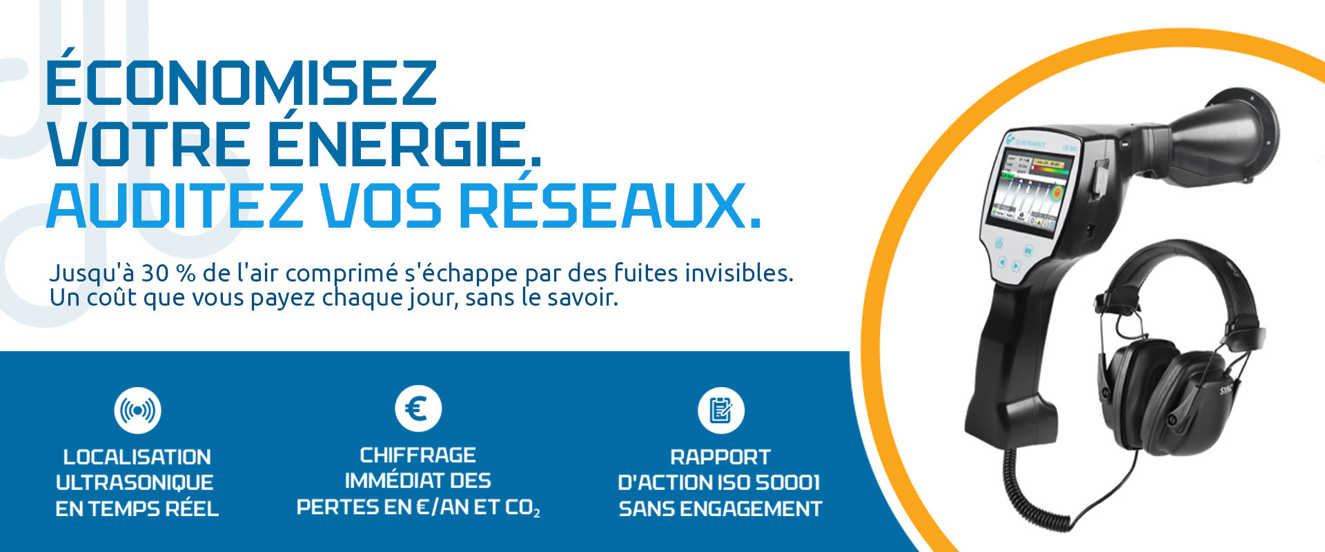 Audit des réseaux d’air comprimé pour détecter les fuites invisibles, réduire les pertes d’énergie et les coûts jusqu’à 30 %